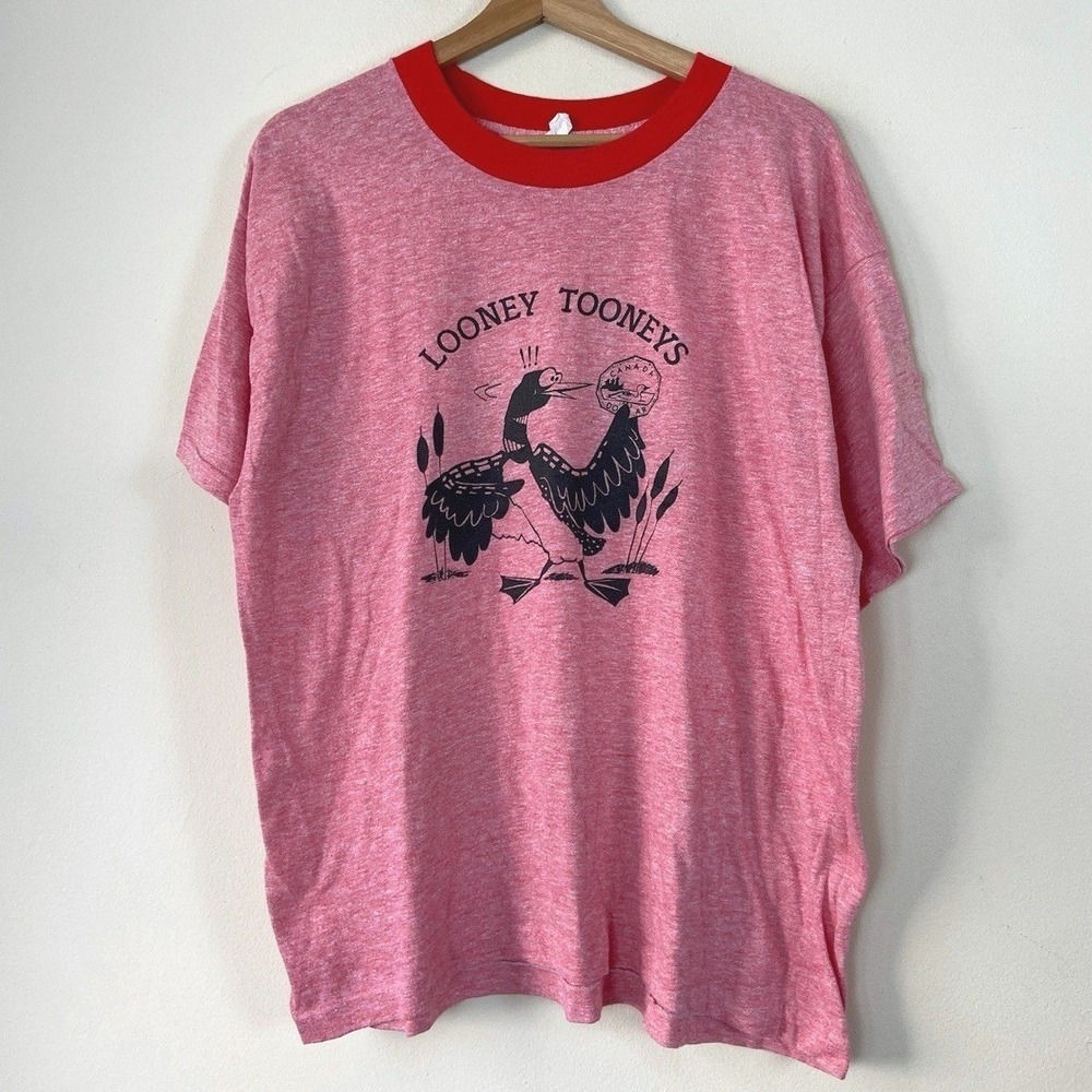 Vintage 90's Looney Tunes Parody Canada Bird Goose Animal Art Tee Shirt - XL/XXL
